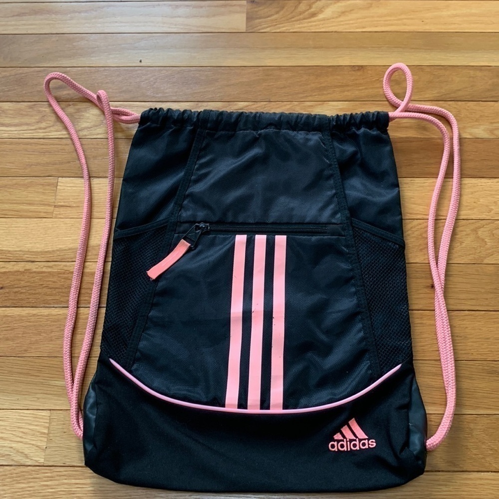 adidas Unisex Alliance 2 Drawstring Gymsack, Black/Coral - Backpack